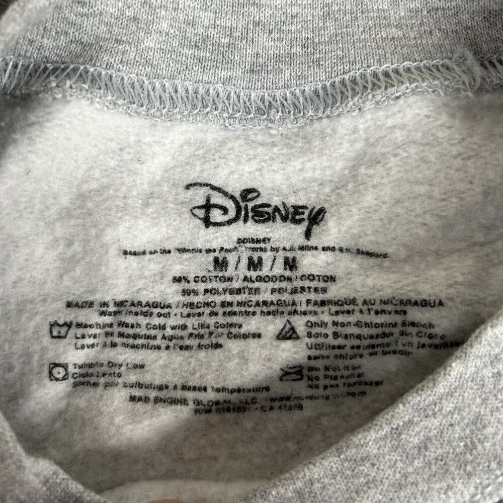 Disney Winnie The Pooh Sweater Womens Medium Crewneck Gray Honey Pots Sleeve - Picture 4 of 6